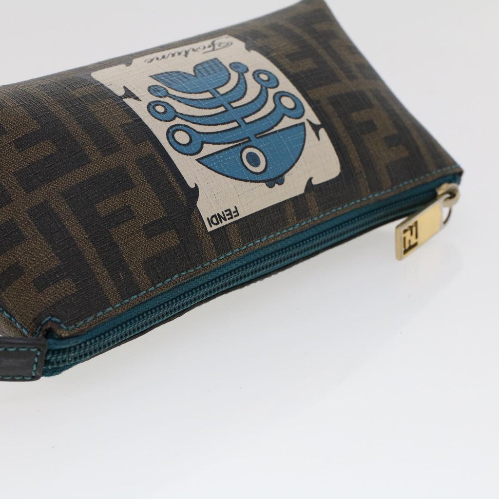 FENDI Zucca Canvas Pouch Black Brown yk7489
