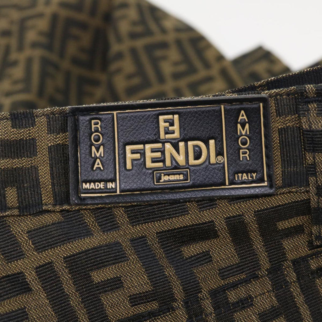 FENDI Zucca Canvas Pants S Black Brown yk7500