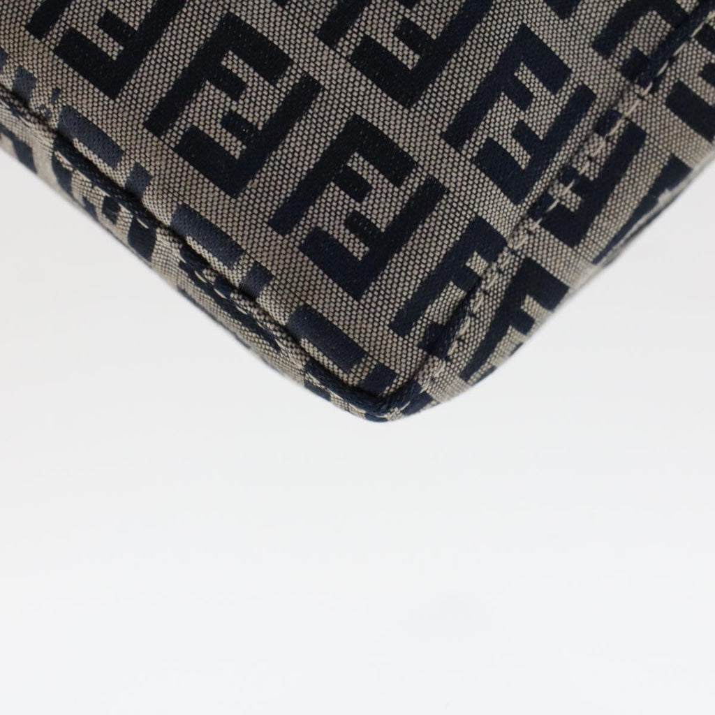 FENDI Zucchino Canvas Shoulder Bag Navy yk7501