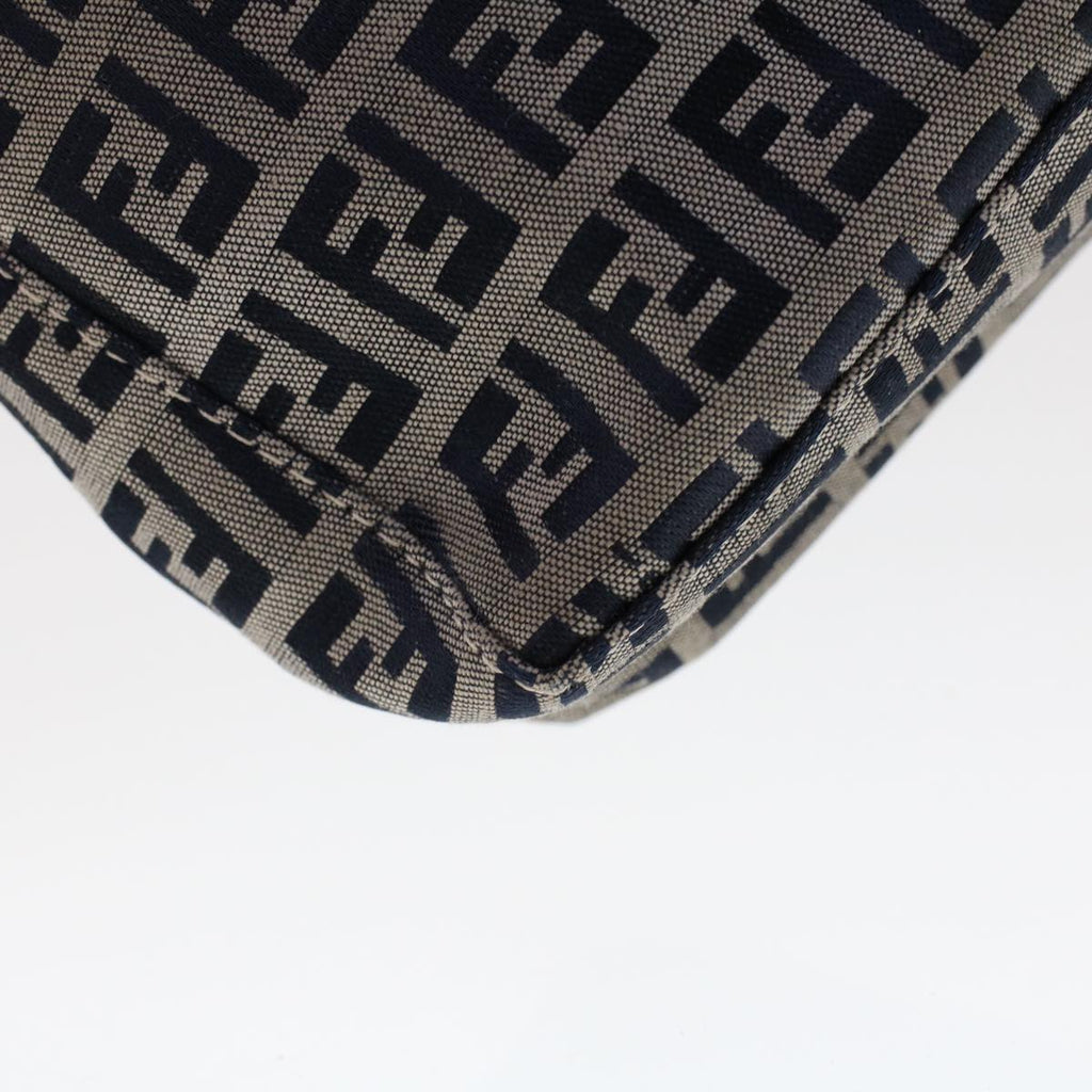 FENDI Zucchino Canvas Shoulder Bag Navy yk7501