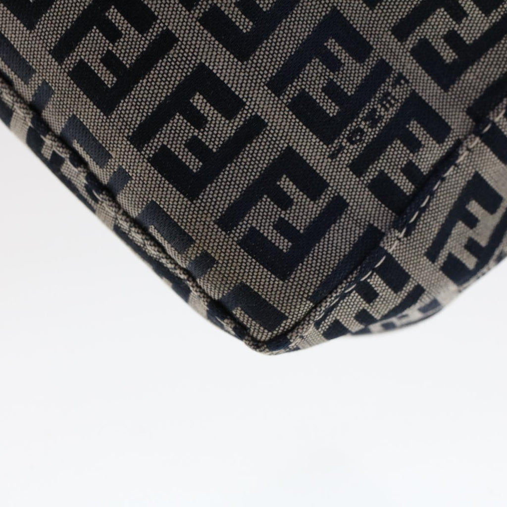 FENDI Zucchino Canvas Shoulder Bag Navy yk7501