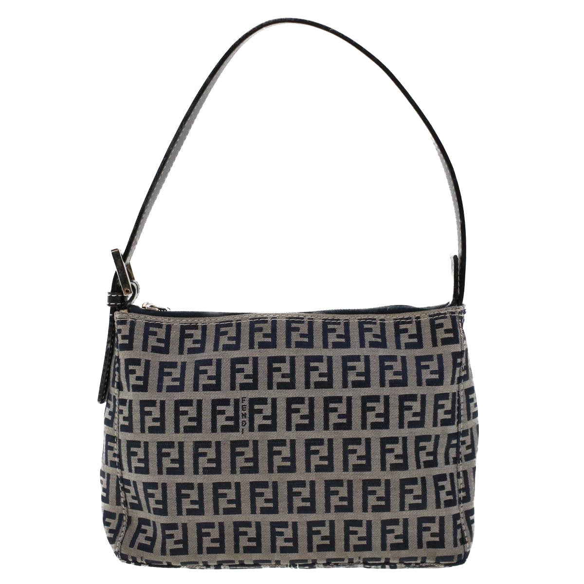 FENDI Zucchino Canvas Shoulder Bag Navy yk7501
