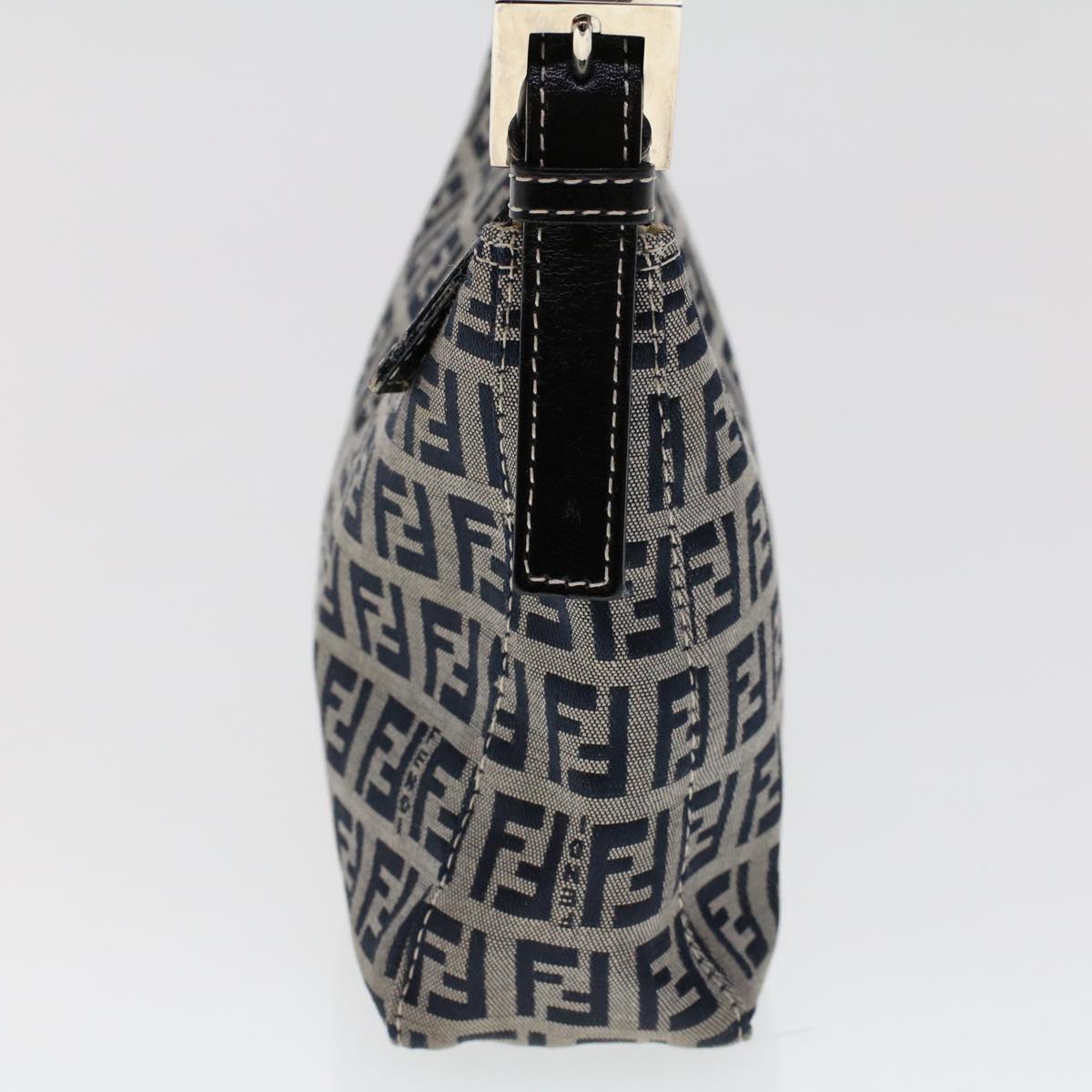 FENDI Zucchino Canvas Shoulder Bag Navy yk7501