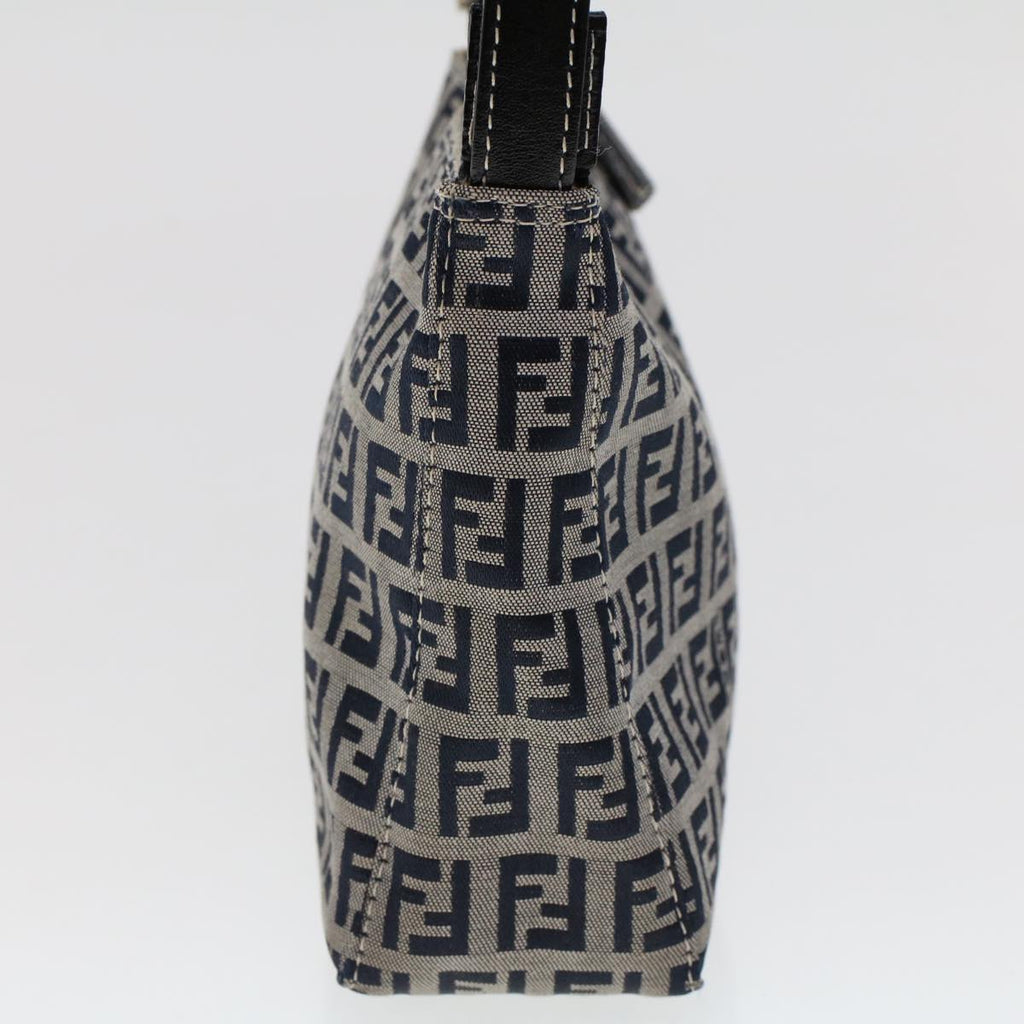 FENDI Zucchino Canvas Shoulder Bag Navy yk7501