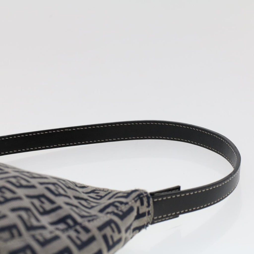 FENDI Zucchino Canvas Shoulder Bag Navy yk7501