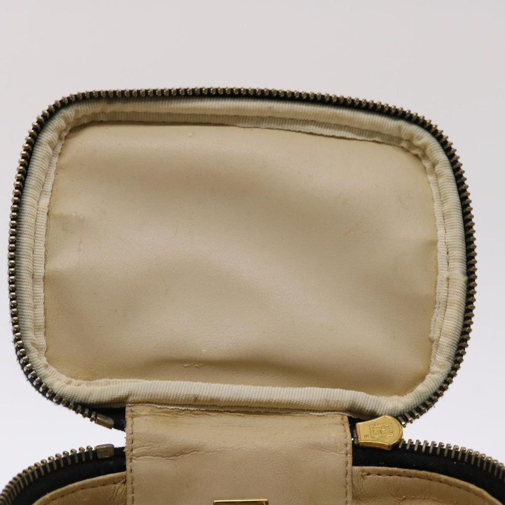 FENDI Zucca Canvas Vanity Cosmetic Pouch Black Brown 2349-26576-089 yk7547B