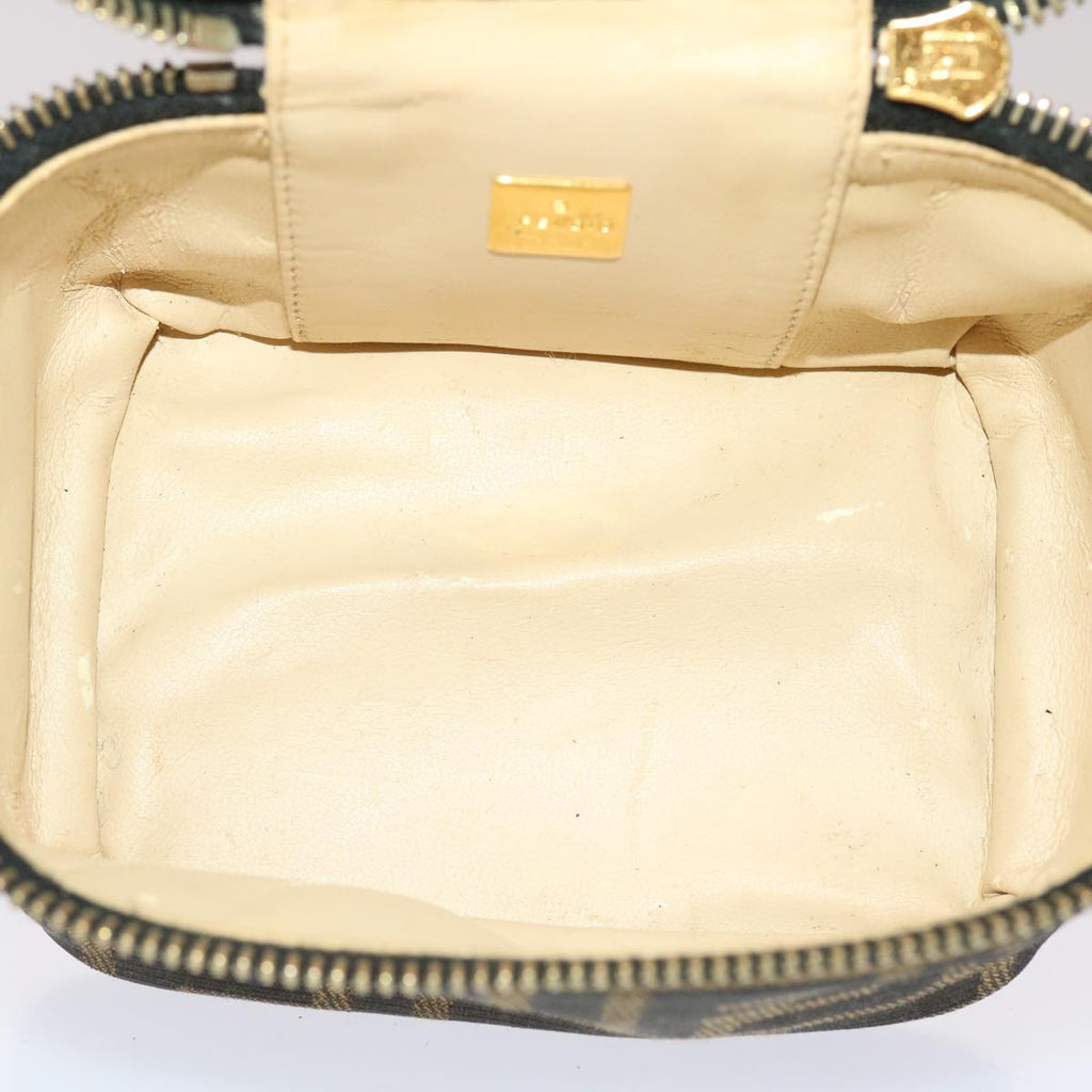 FENDI Zucca Canvas Vanity Cosmetic Pouch Black Brown 2349-26576-089 yk7547B