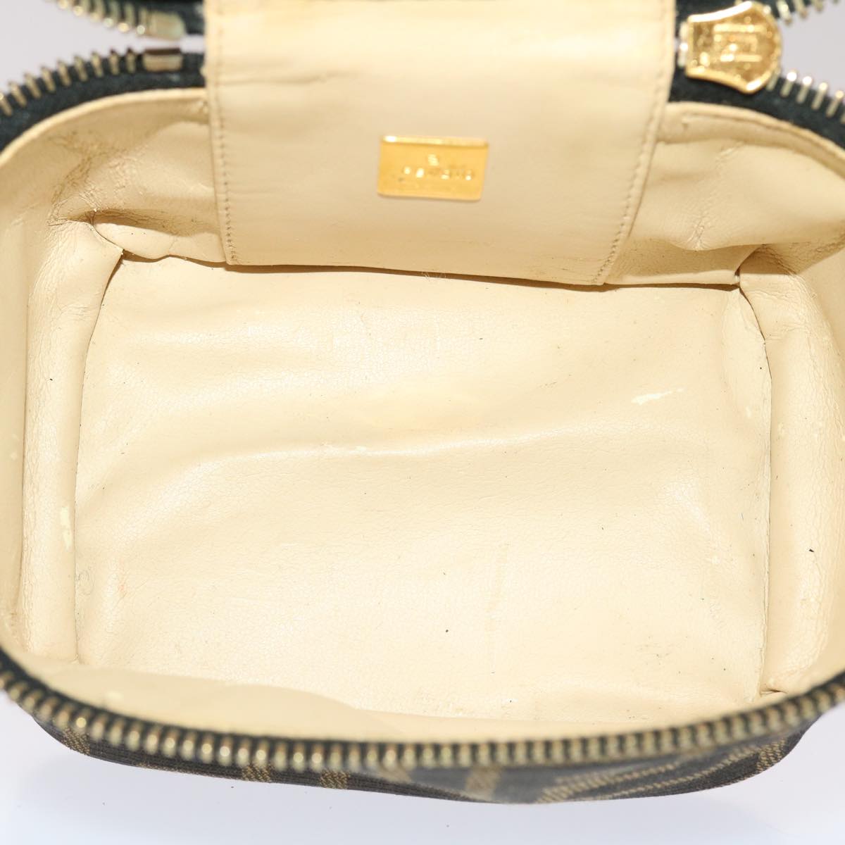 FENDI Zucca Canvas Vanity Cosmetic Pouch Black Brown 2349-26576-089 yk7547B