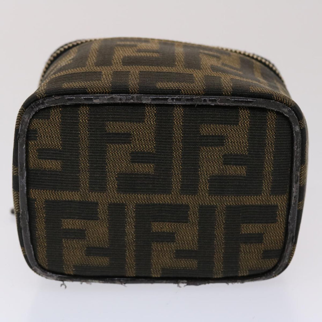 FENDI Zucca Canvas Vanity Cosmetic Pouch Black Brown 2349-26576-089 yk7547B