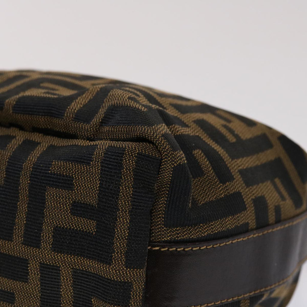 FENDI Zucca Canvas Hand Bag Black Brown yk7553B