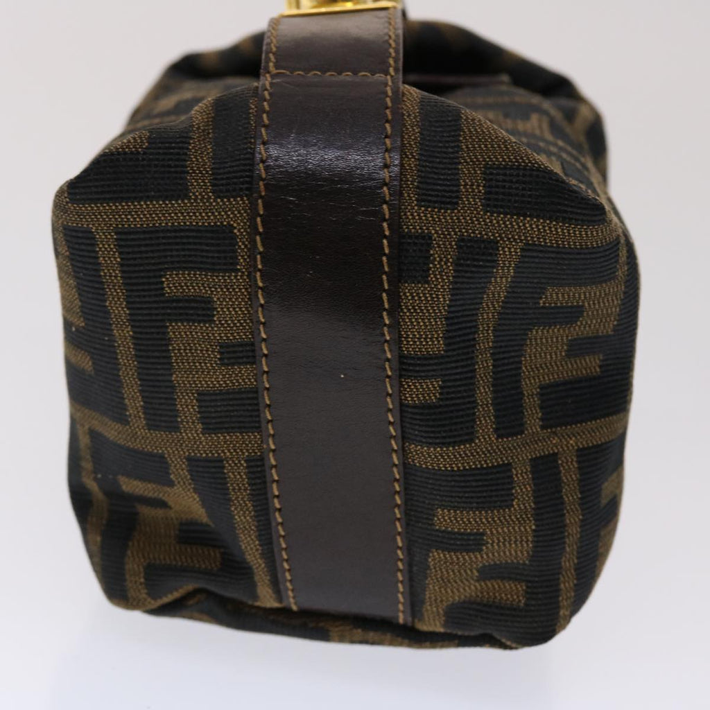FENDI Zucca Canvas Hand Bag Black Brown yk7553B