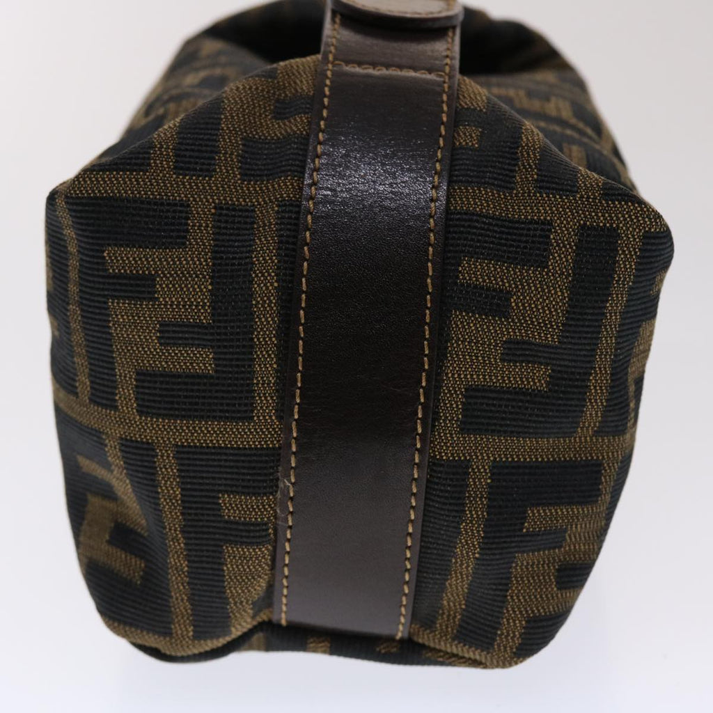 FENDI Zucca Canvas Hand Bag Black Brown yk7553B