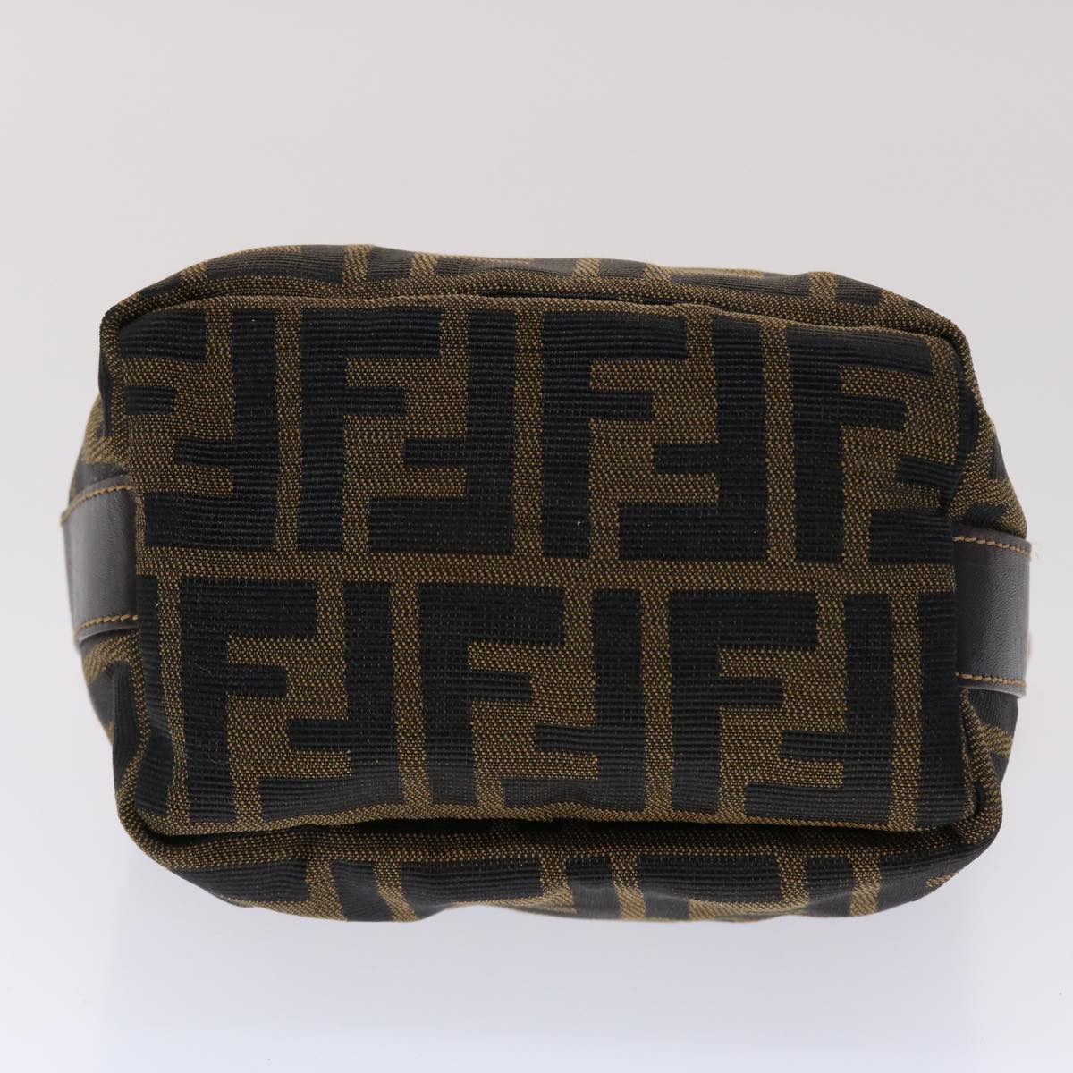 FENDI Zucca Canvas Hand Bag Black Brown yk7553B