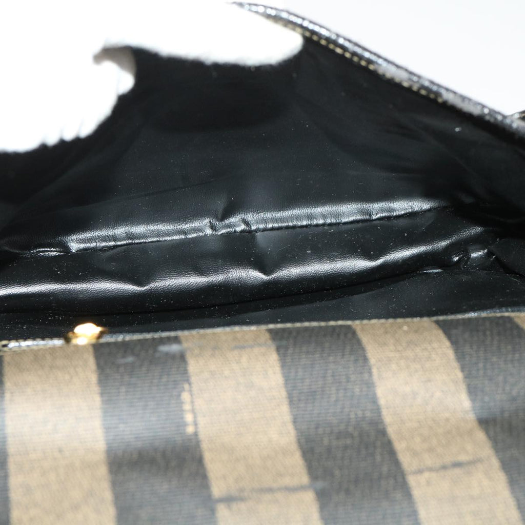 FENDI Pecan Canvas Shoulder Bag Nylon 2Set Brown Black yk7554B