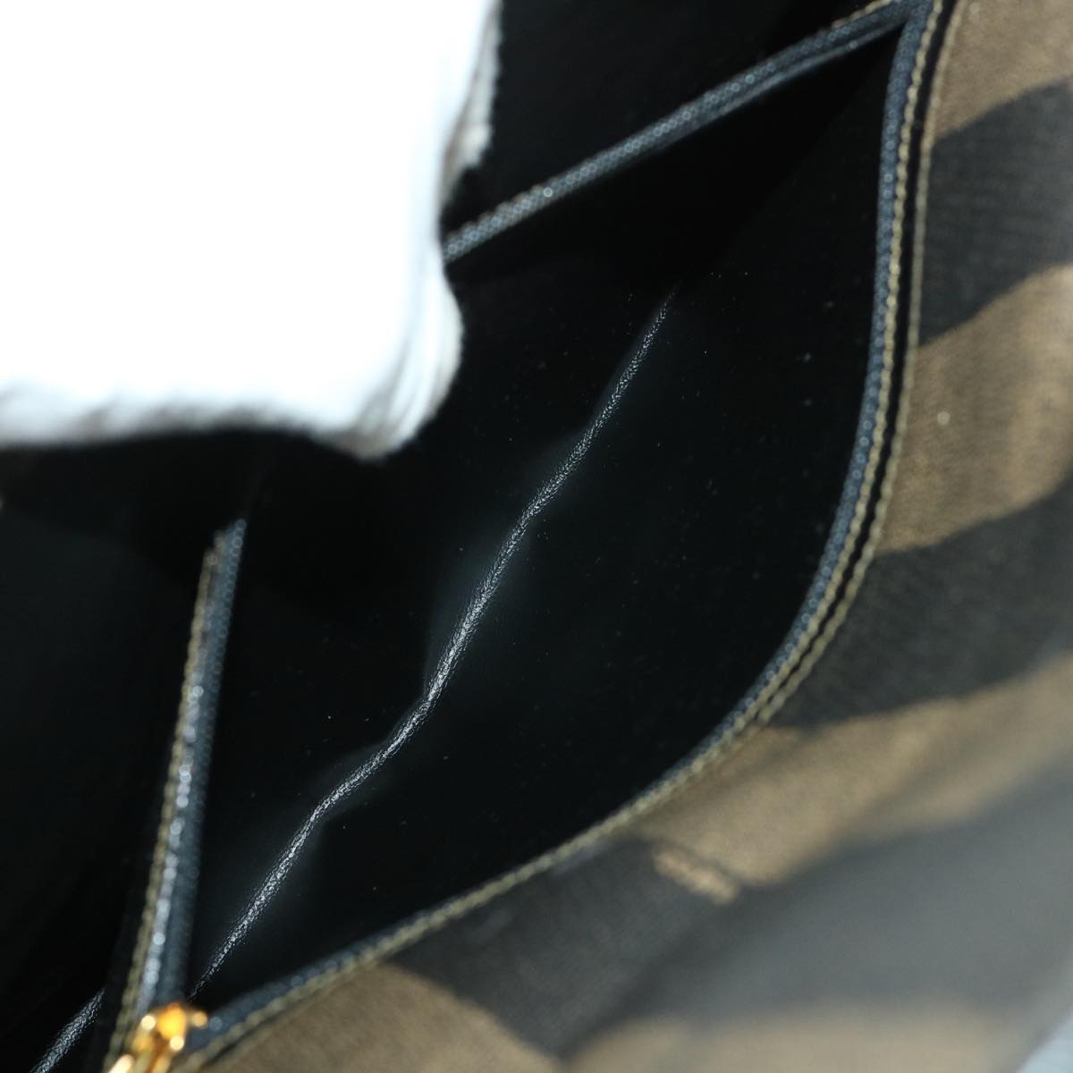 FENDI Pecan Canvas Shoulder Bag Nylon 2Set Brown Black yk7554B