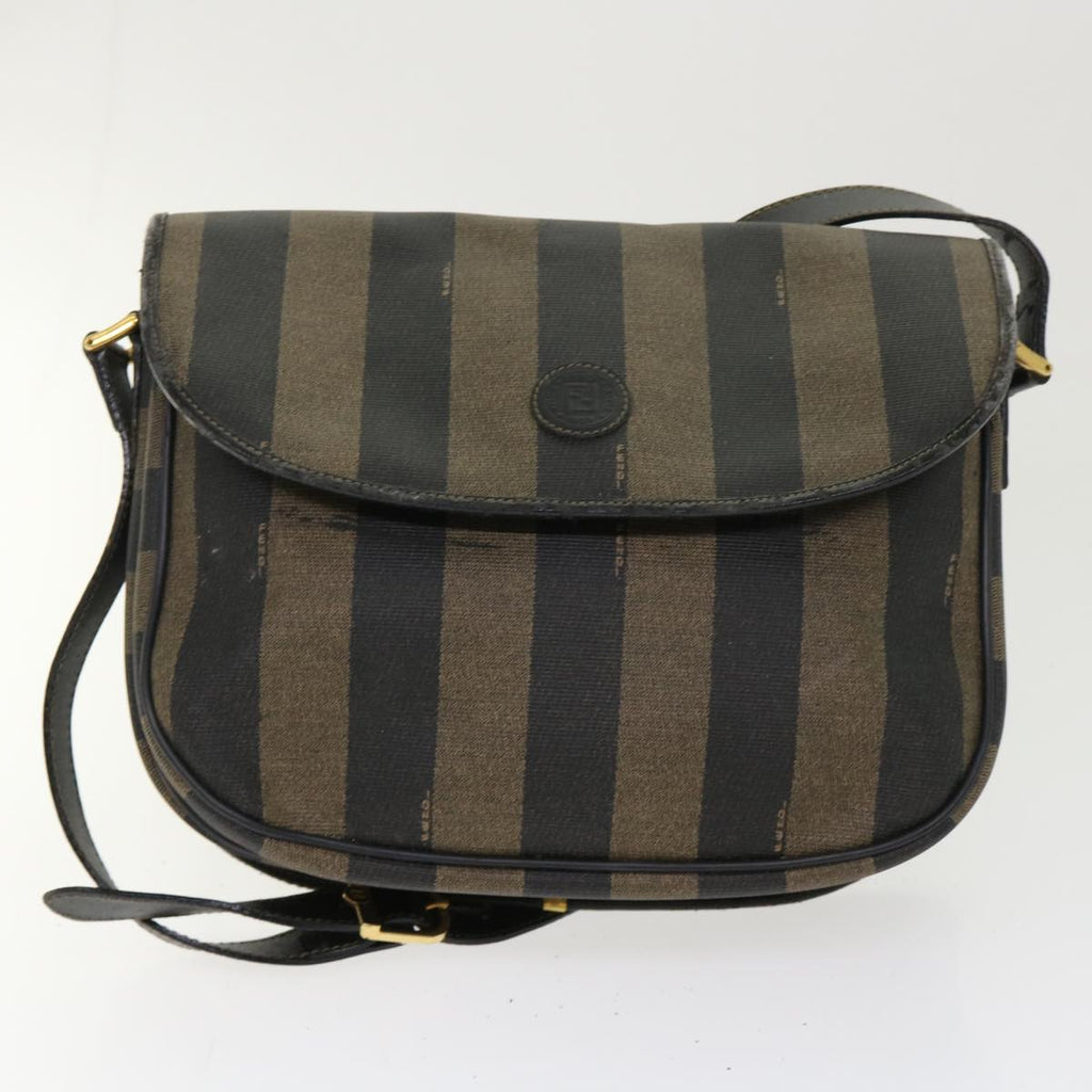 FENDI Pecan Canvas Shoulder Bag Nylon 2Set Brown Black yk7554B