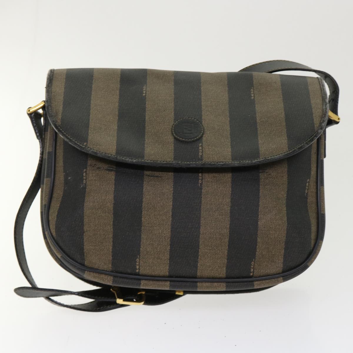 FENDI Pecan Canvas Shoulder Bag Nylon 2Set Brown Black yk7554B