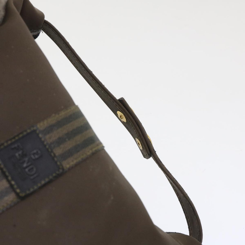 FENDI Pecan Canvas Shoulder Bag Nylon 2Set Brown Black yk7554B