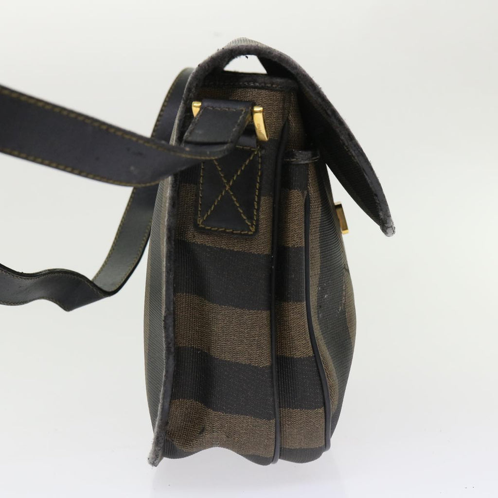 FENDI Pecan Canvas Shoulder Bag Nylon 2Set Brown Black yk7554B