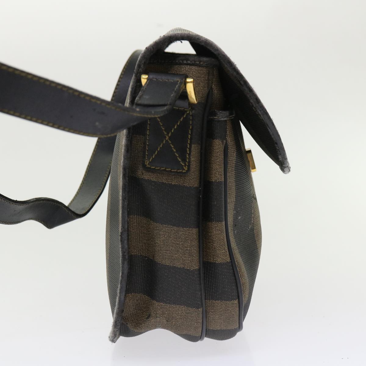 FENDI Pecan Canvas Shoulder Bag Nylon 2Set Brown Black yk7554B