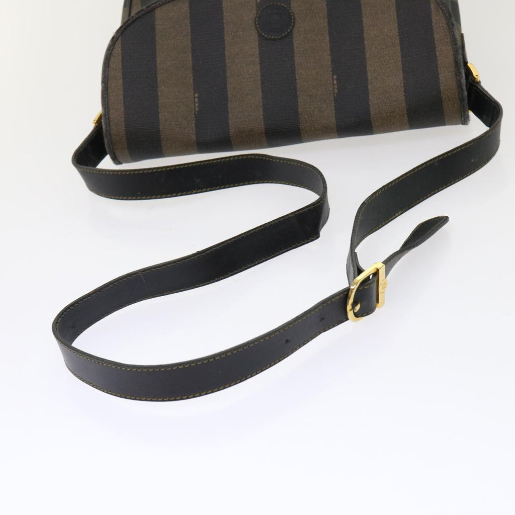 FENDI Pecan Canvas Shoulder Bag Nylon 2Set Brown Black yk7554B