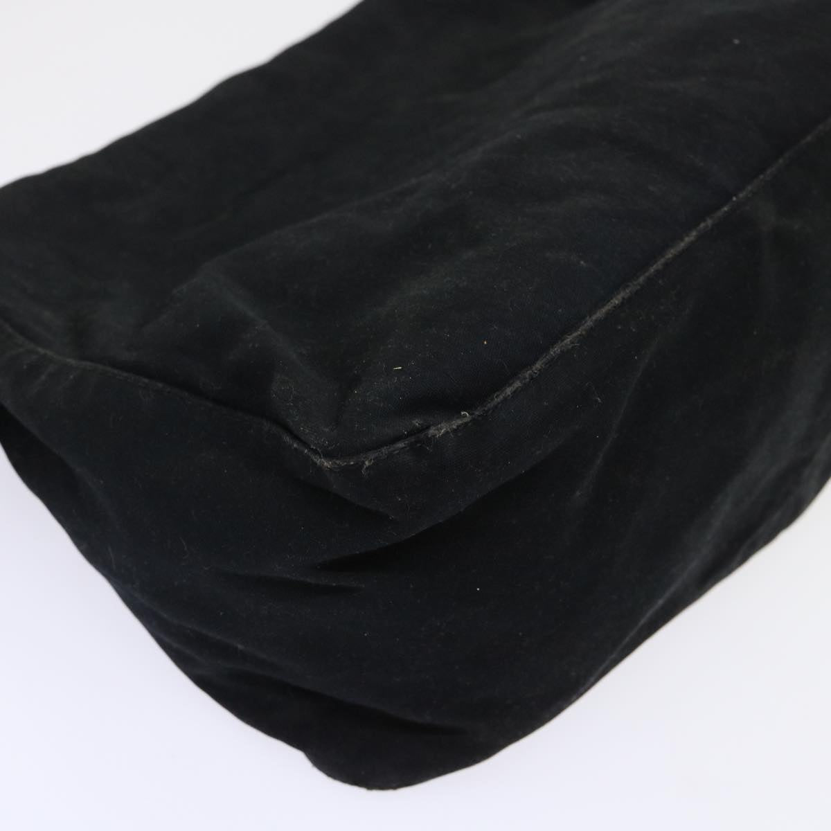 FENDI Mamma Baguette Shoulder Bag Nylon Leather Black yk7563B