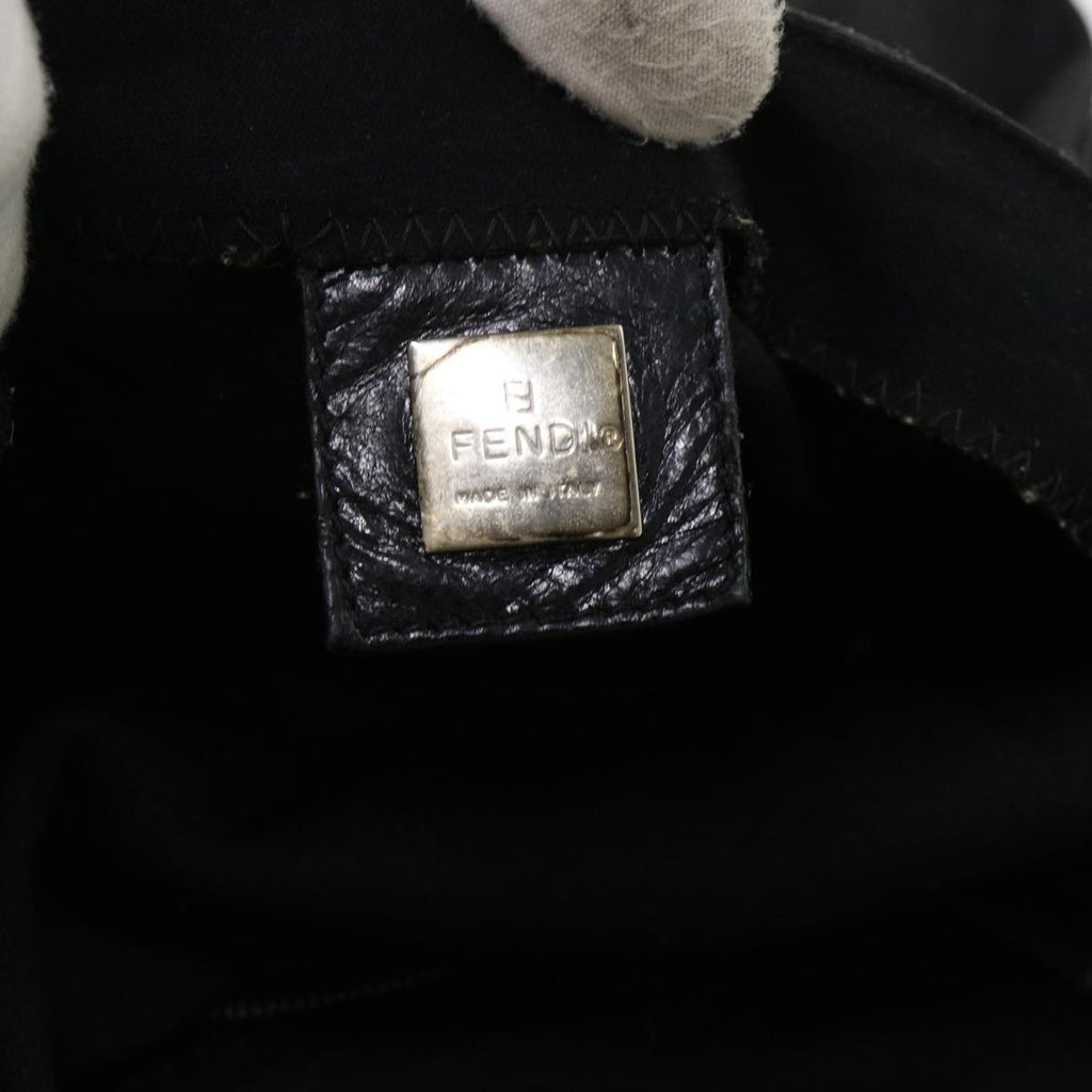 FENDI Mamma Baguette Shoulder Bag Nylon Leather Black yk7563B