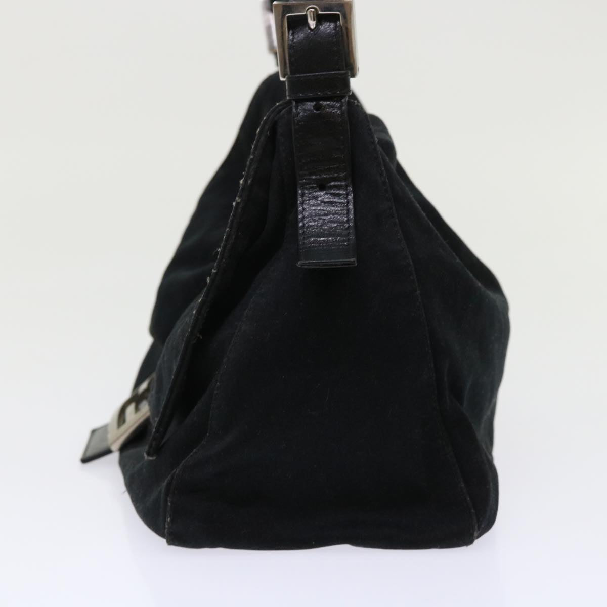 FENDI Mamma Baguette Shoulder Bag Nylon Leather Black yk7563B