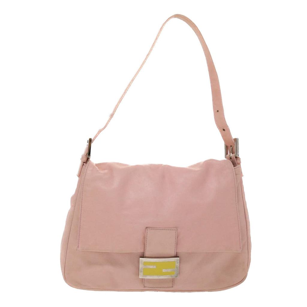 FENDI Mamma Baguette Shoulder Bag Leather Pink 2308-26325-008 yk7599