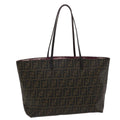 FENDI Zucca Canvas Tote Bag Black Brown yk7649
