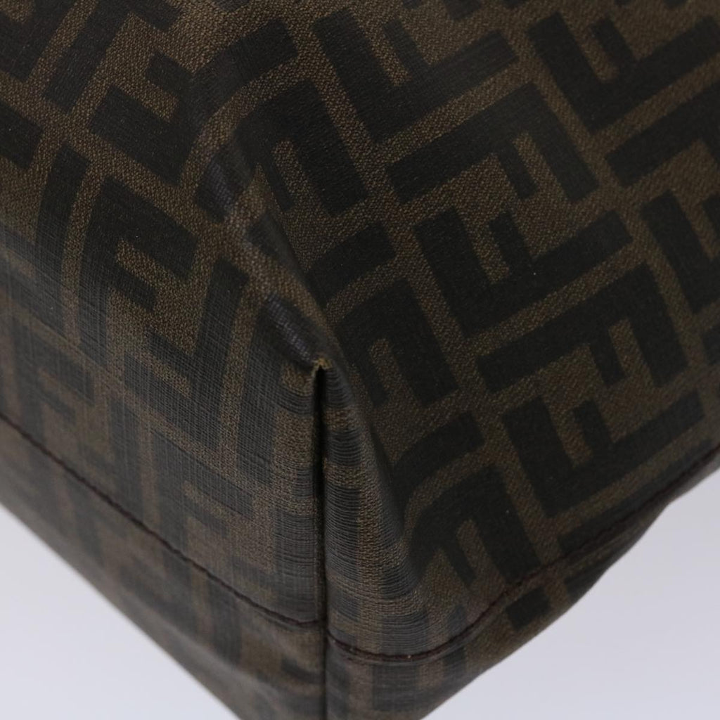 FENDI Zucca Canvas Tote Bag Black Brown yk7649