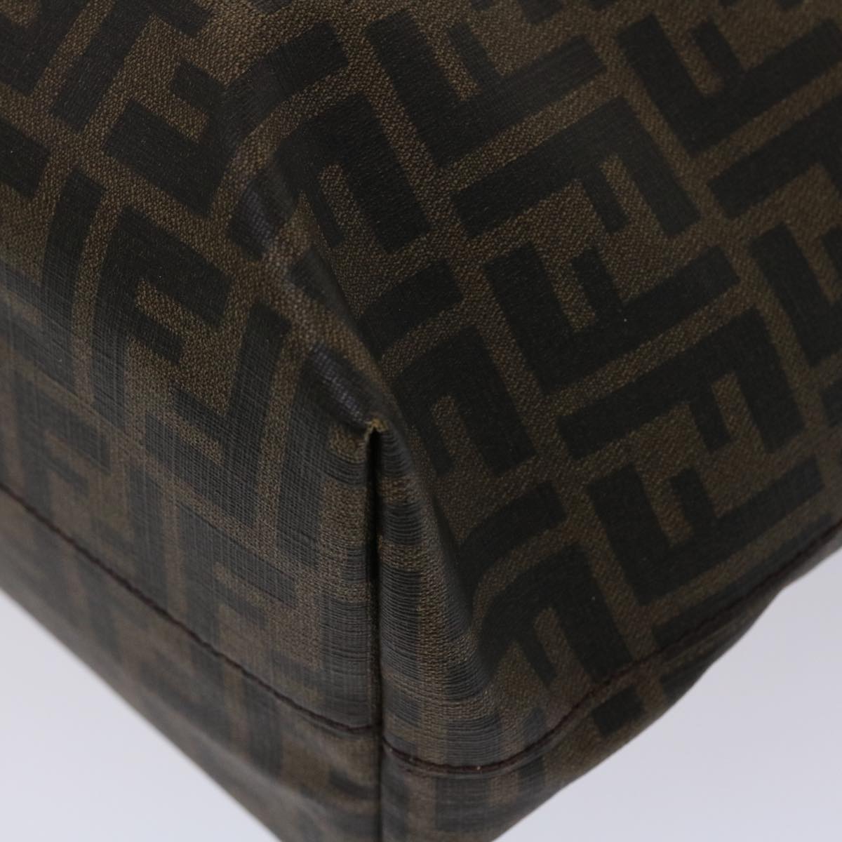 FENDI Zucca Canvas Tote Bag Black Brown yk7649