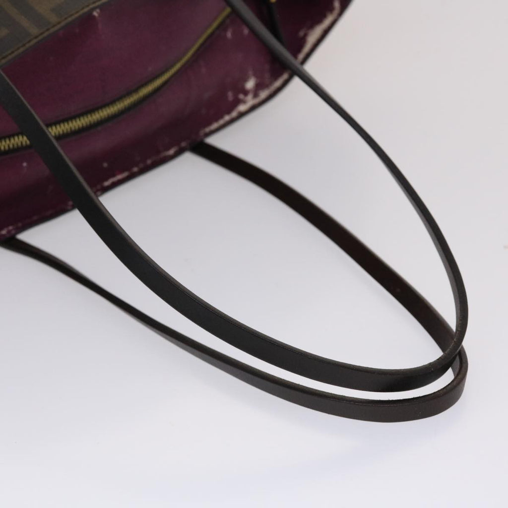 FENDI Zucca Canvas Tote Bag Black Brown yk7649