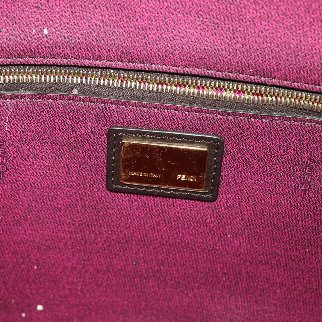 FENDI Zucca Canvas Tote Bag Black Brown yk7649