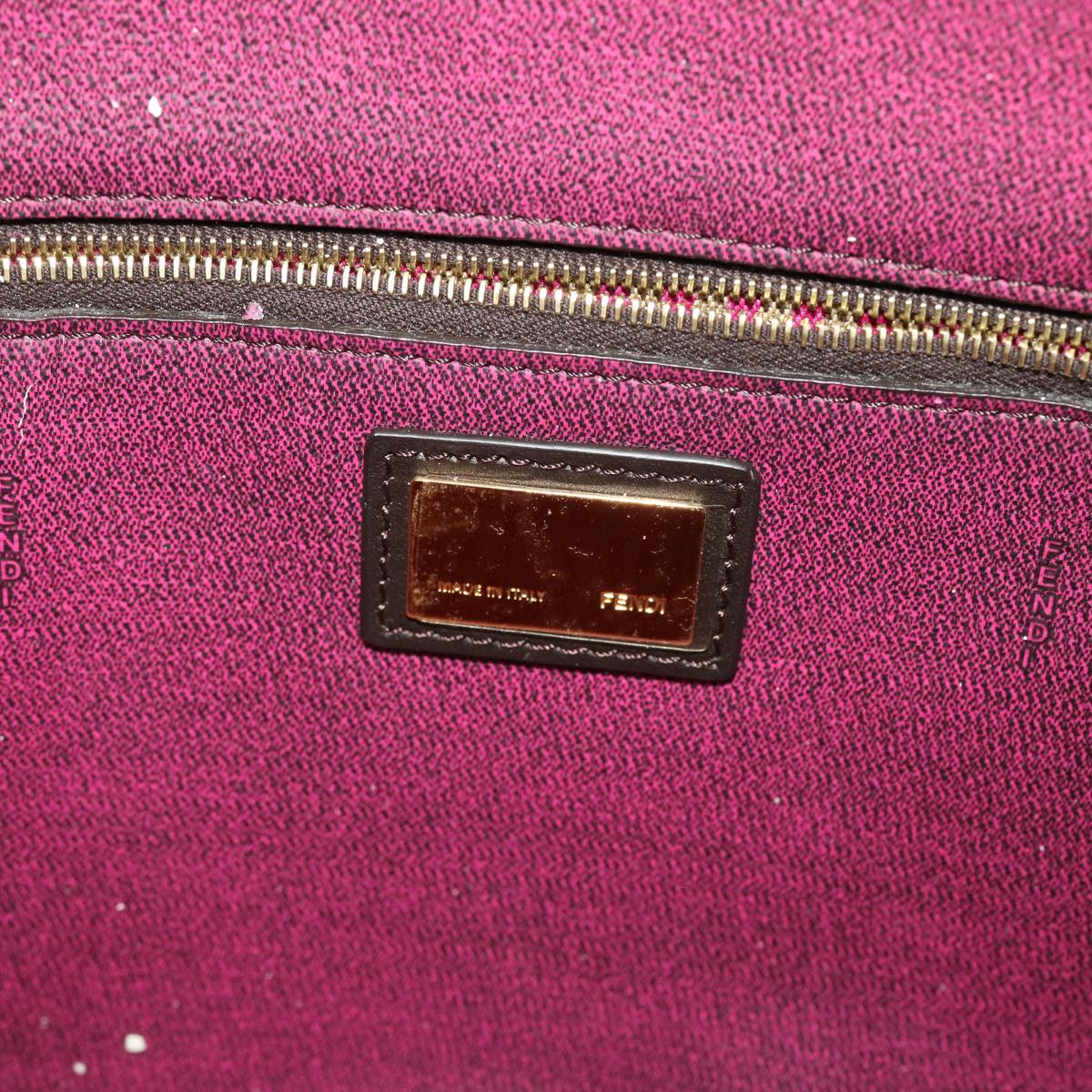FENDI Zucca Canvas Tote Bag Black Brown yk7649