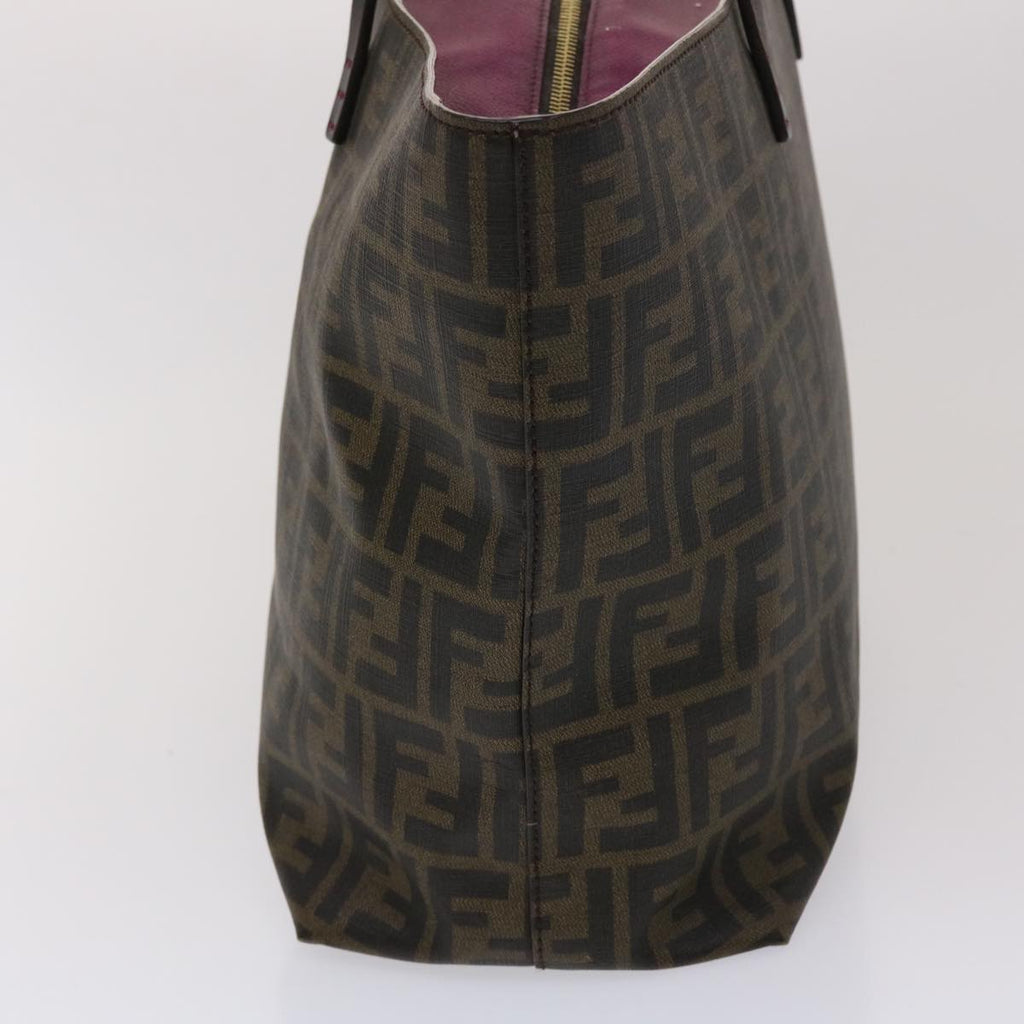 FENDI Zucca Canvas Tote Bag Black Brown yk7649