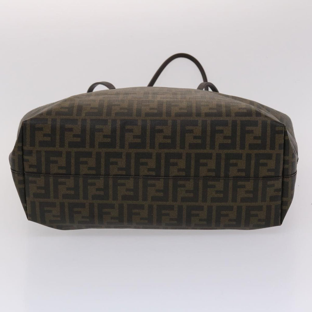 FENDI Zucca Canvas Tote Bag Black Brown yk7649