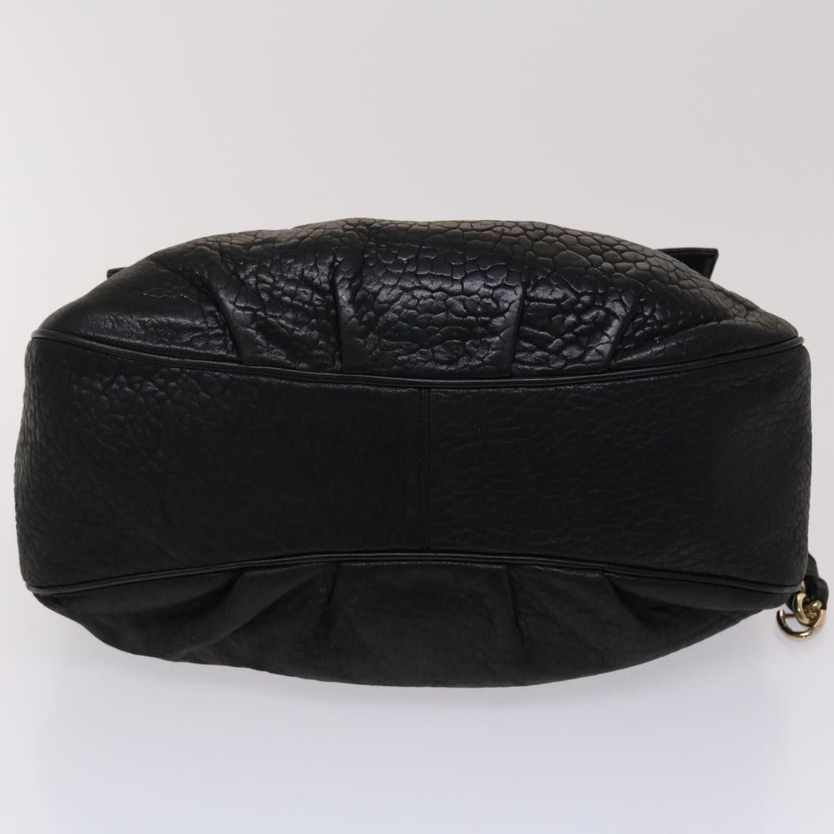 FENDI Chain Shoulder Bag Leather Black yk7651B