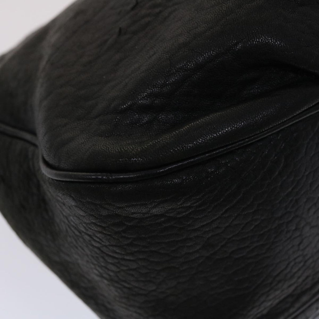 FENDI Chain Shoulder Bag Leather Black yk7651B