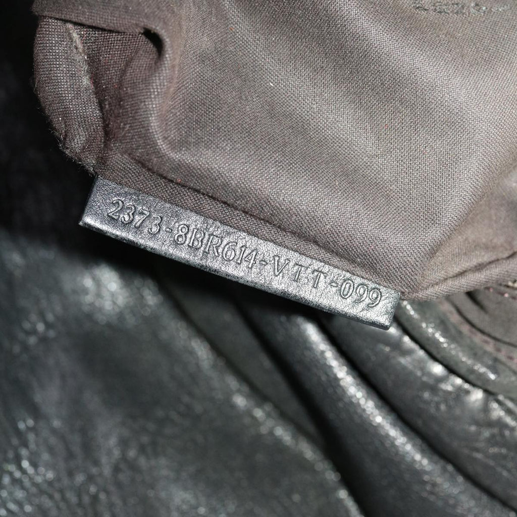 FENDI Chain Shoulder Bag Leather Black yk7651B