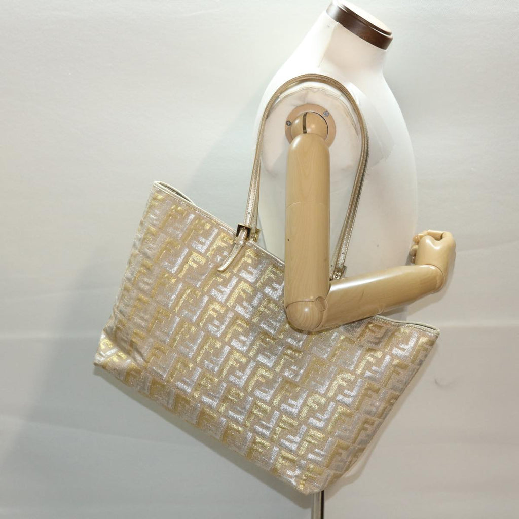 FENDI Zucca Canvas Tote Bag Gold Tone yk7698B