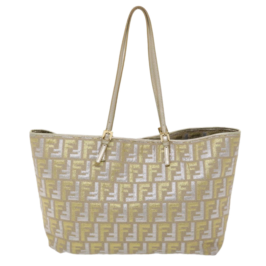 FENDI Zucca Canvas Tote Bag Gold Tone yk7698B
