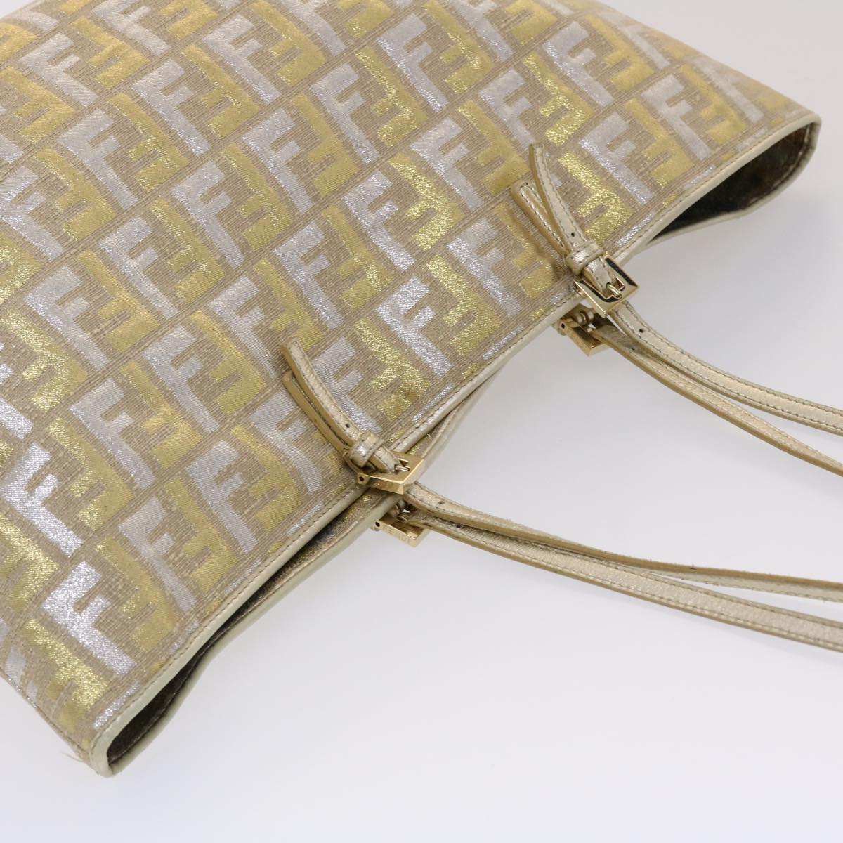 FENDI Zucca Canvas Tote Bag Gold Tone yk7698B