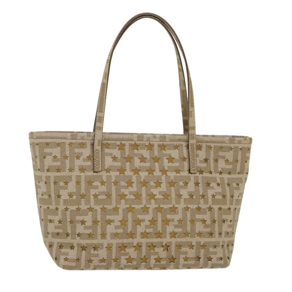 FENDI Zucca Canvas Star Tote Bag Gold Tone yk7700B