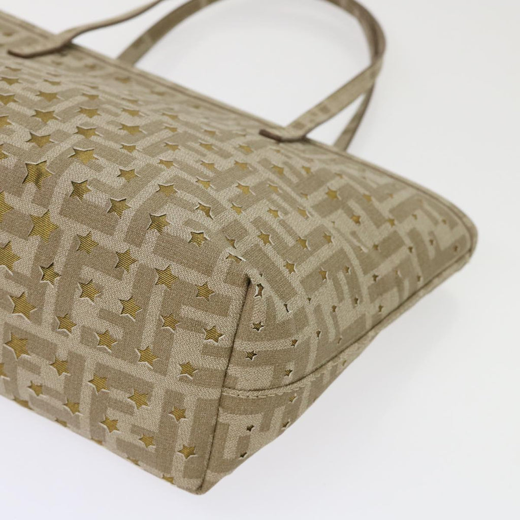 FENDI Zucca Canvas Star Tote Bag Gold Tone yk7700B