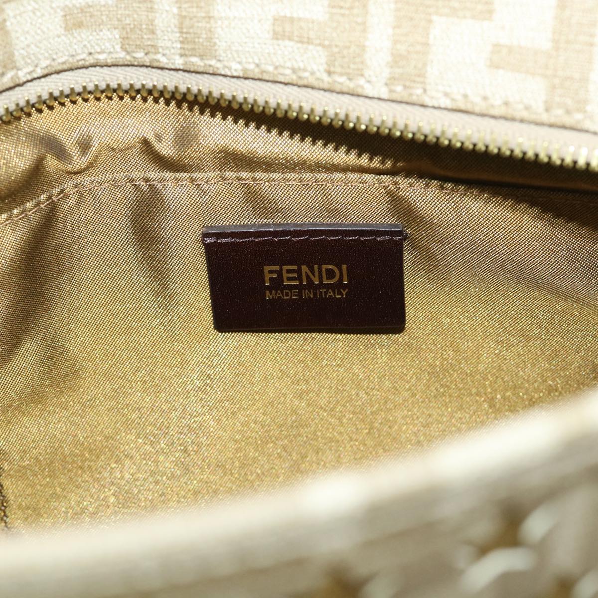 FENDI Zucca Canvas Star Tote Bag Gold Tone yk7700B