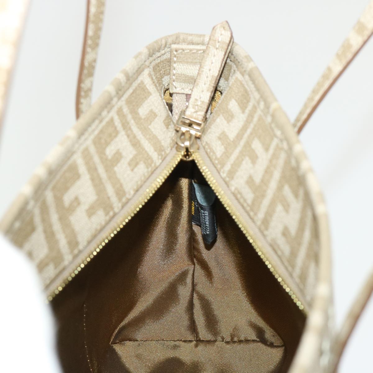 FENDI Zucca Canvas Star Tote Bag Gold Tone yk7700B