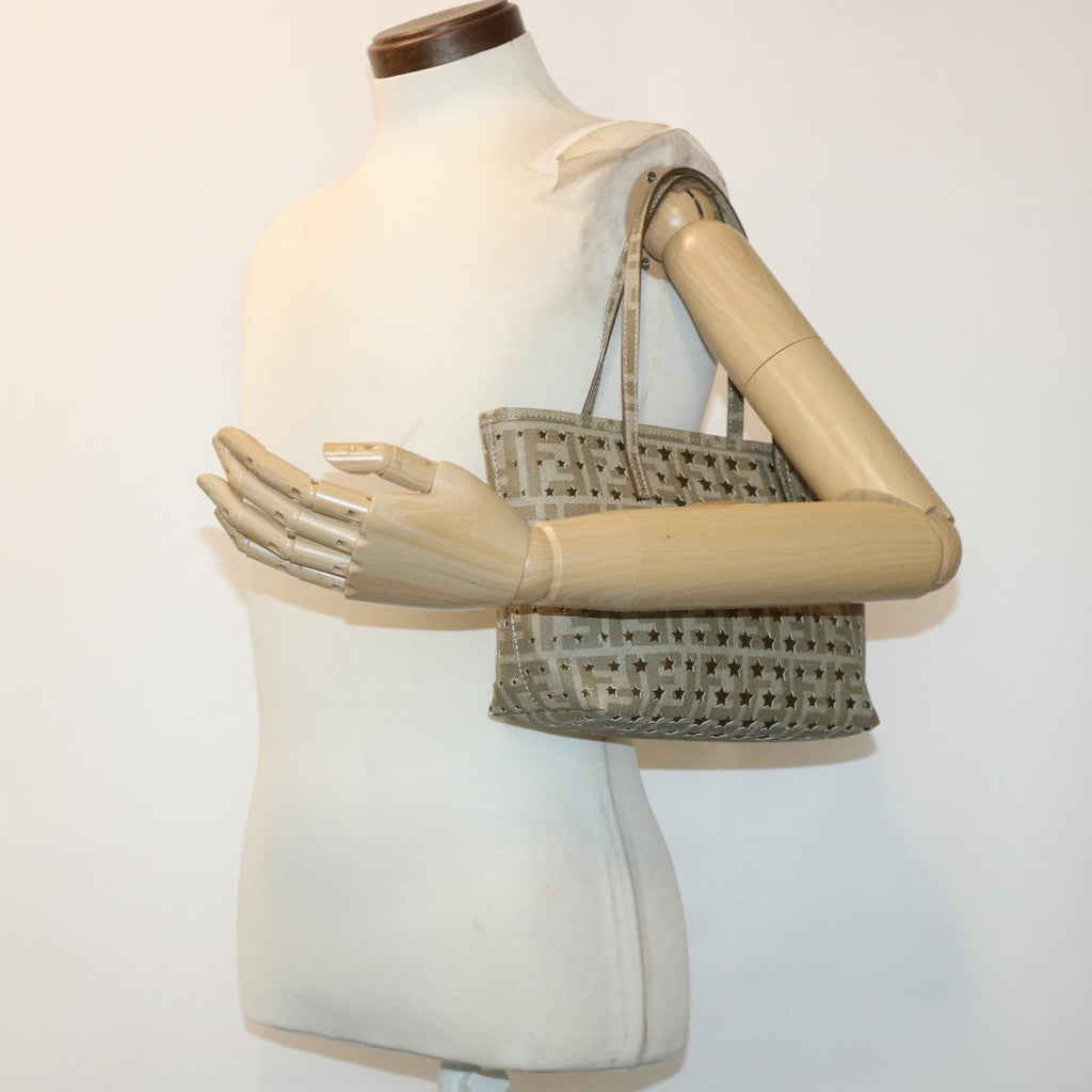 FENDI Zucca Canvas Star Tote Bag Gold Tone yk7700B