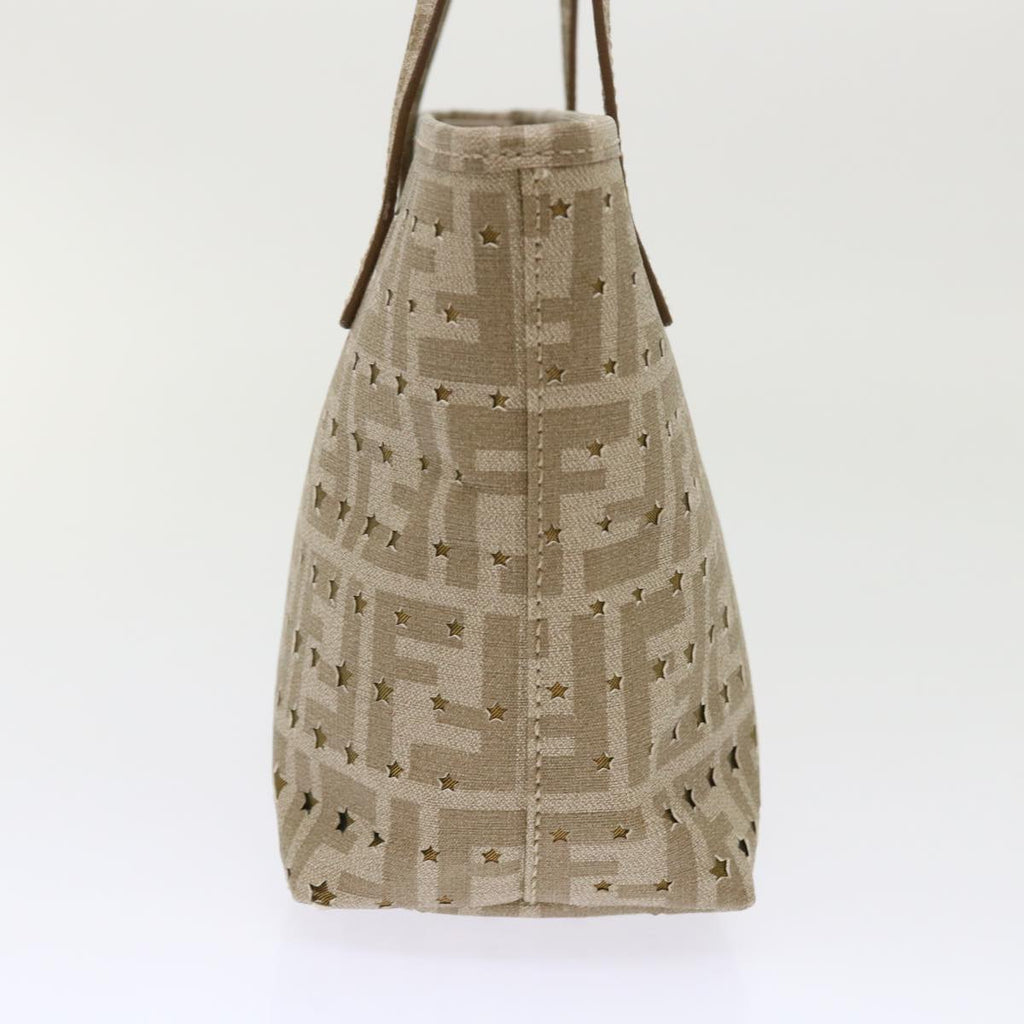 FENDI Zucca Canvas Star Tote Bag Gold Tone yk7700B
