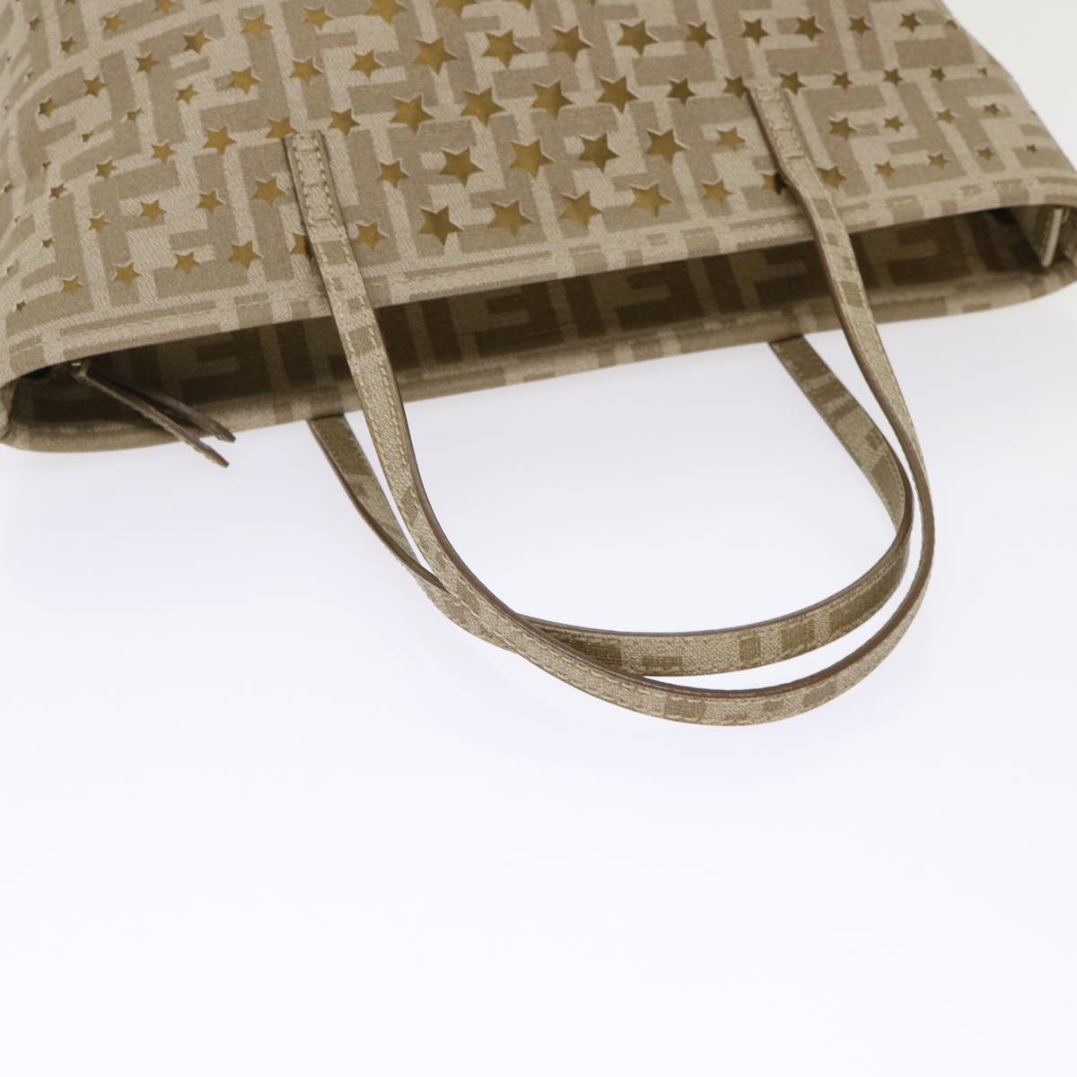 FENDI Zucca Canvas Star Tote Bag Gold Tone yk7700B